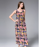 Printed silk crepe  dress